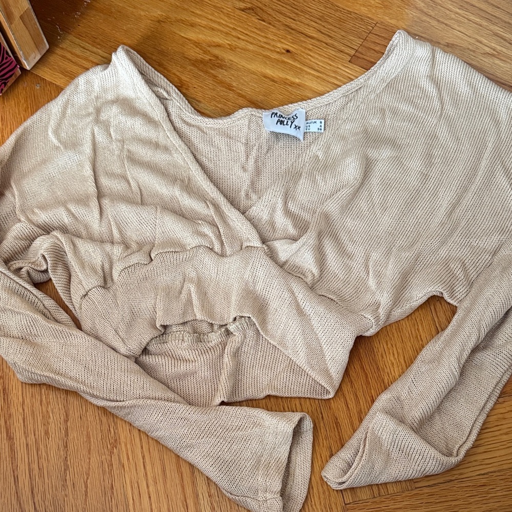 Princess Polly Beige Long Sleeve Top